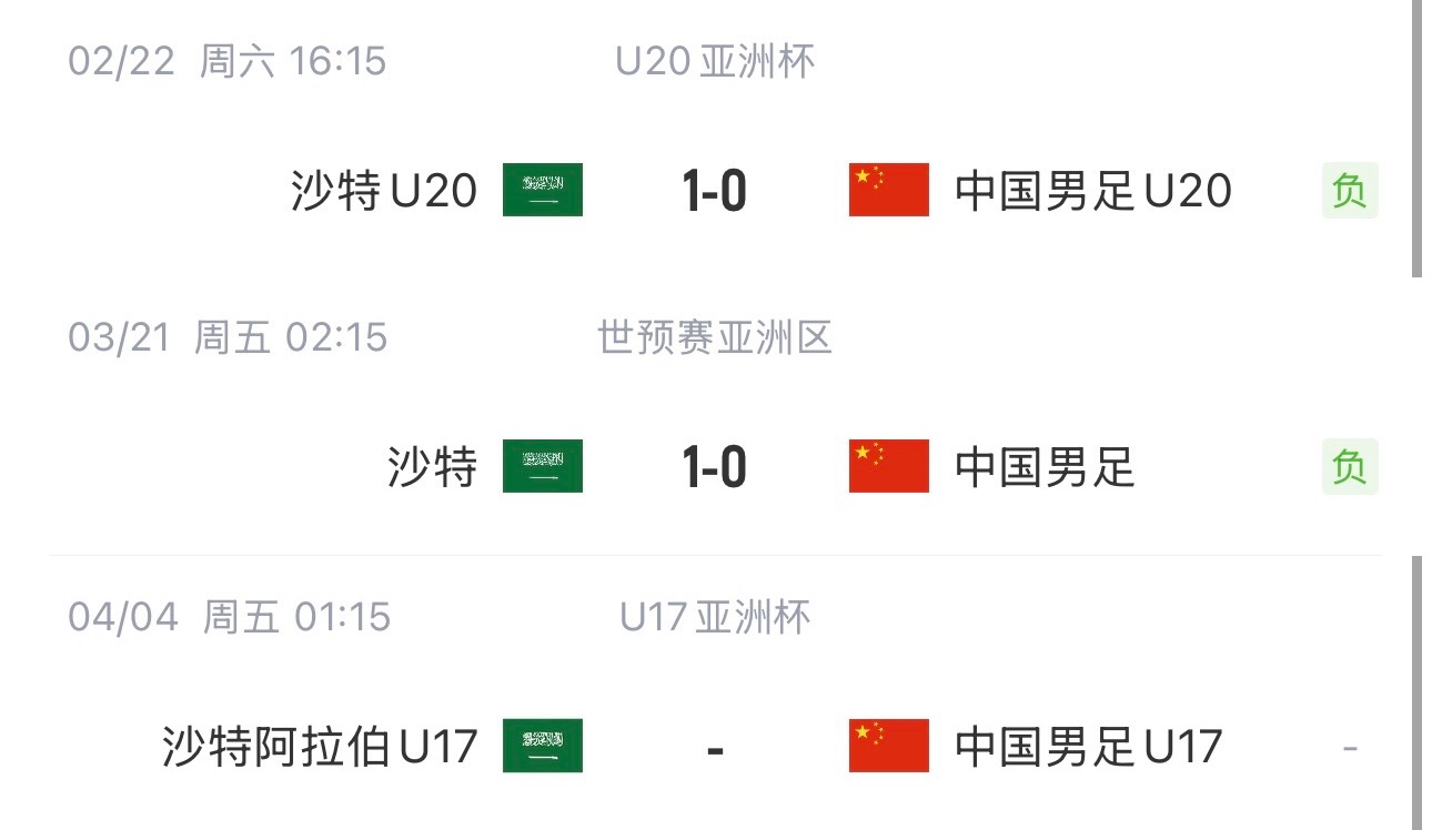 國字號三遇沙特！國少U17亞洲杯首戰(zhàn)對陣沙特，此前國足&國青均負(fù)